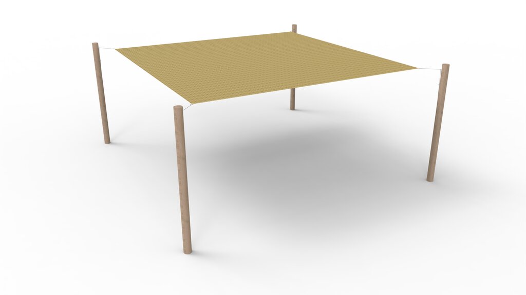 HDPE-Sonnensegel-System 1 Segel (4.2x4.2 m) + 4 Pfosten Ansicht 2