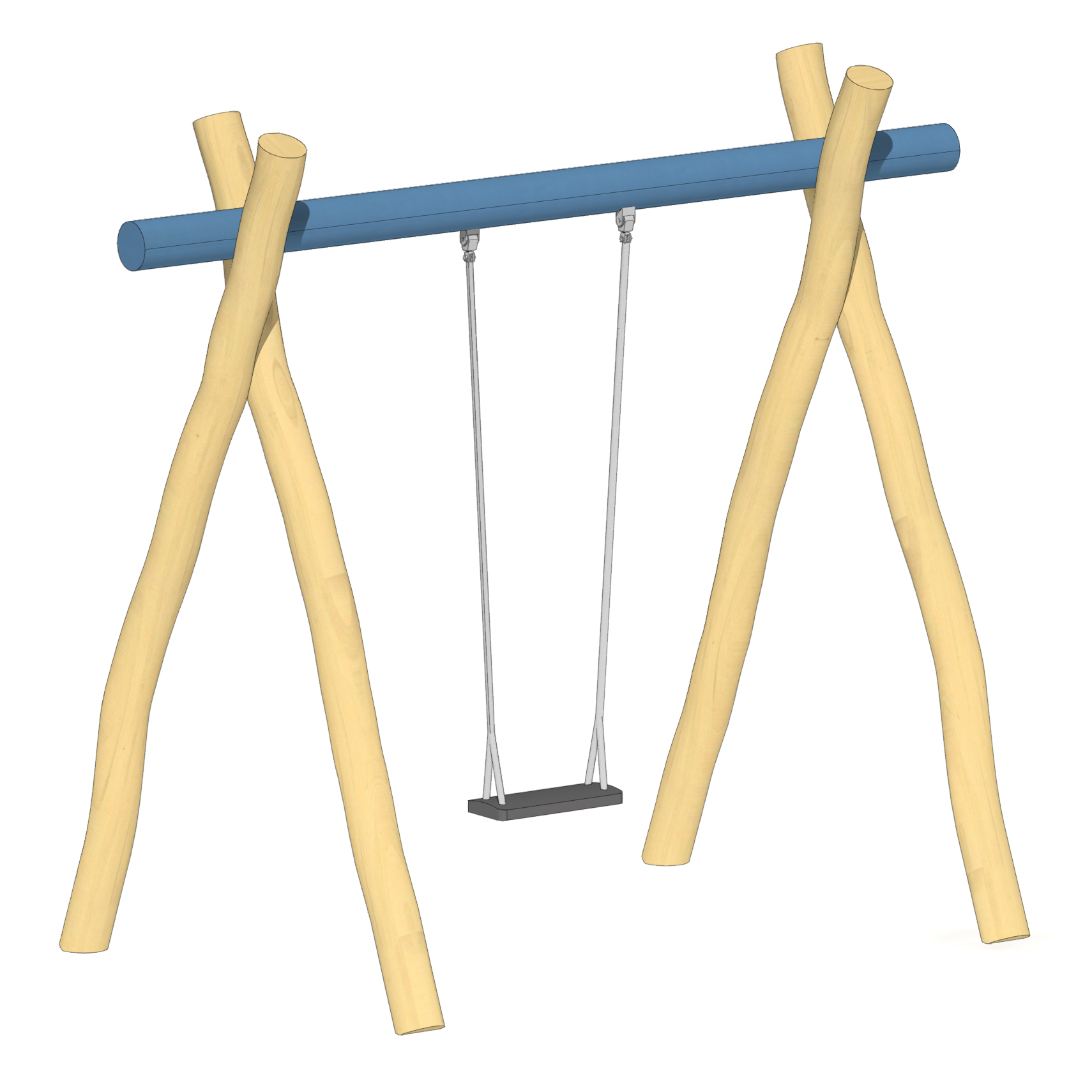 Schaukel 1-fach LH210cm, Querrohr Stahl verzinkt und pulverbeschichtet