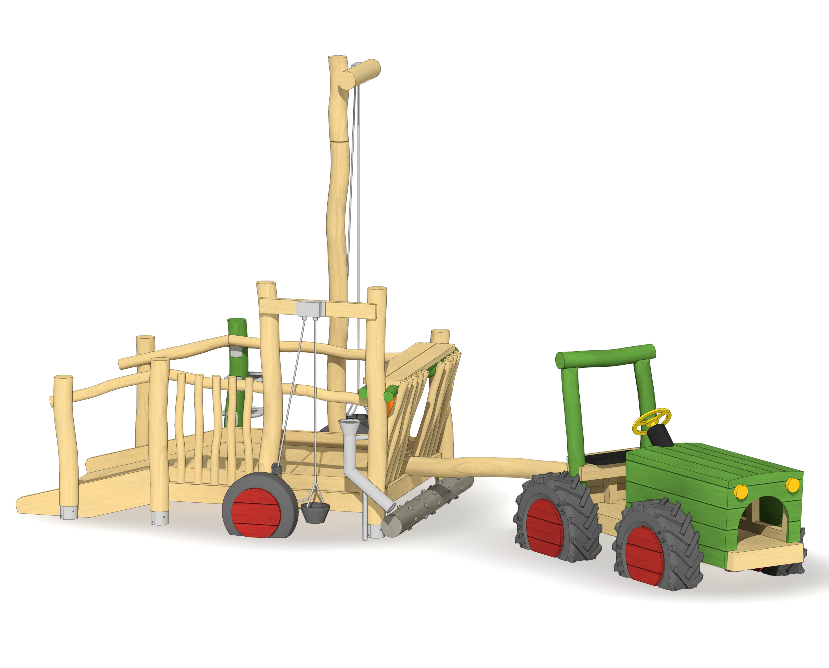 Kleiner Traktor mit Sandspielanhänger Ansicht 4