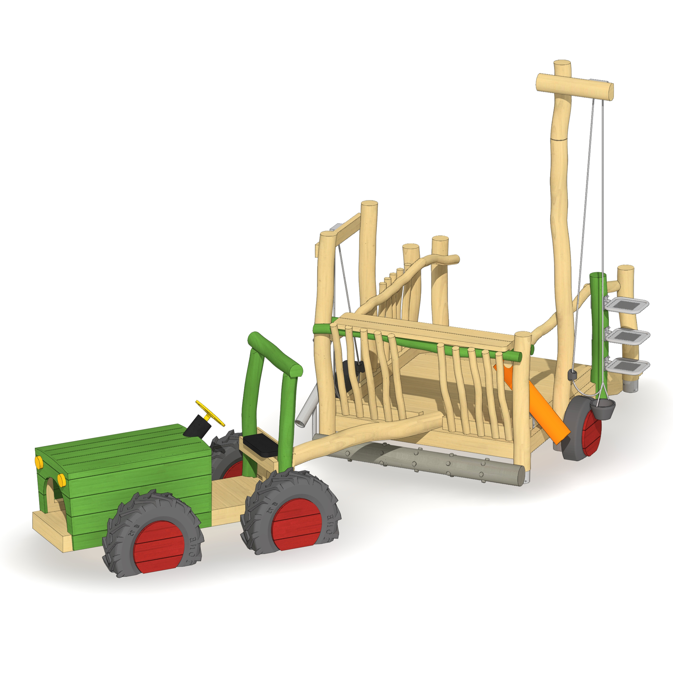 Kleiner Traktor mit Sandspielanhänger Ansicht 6