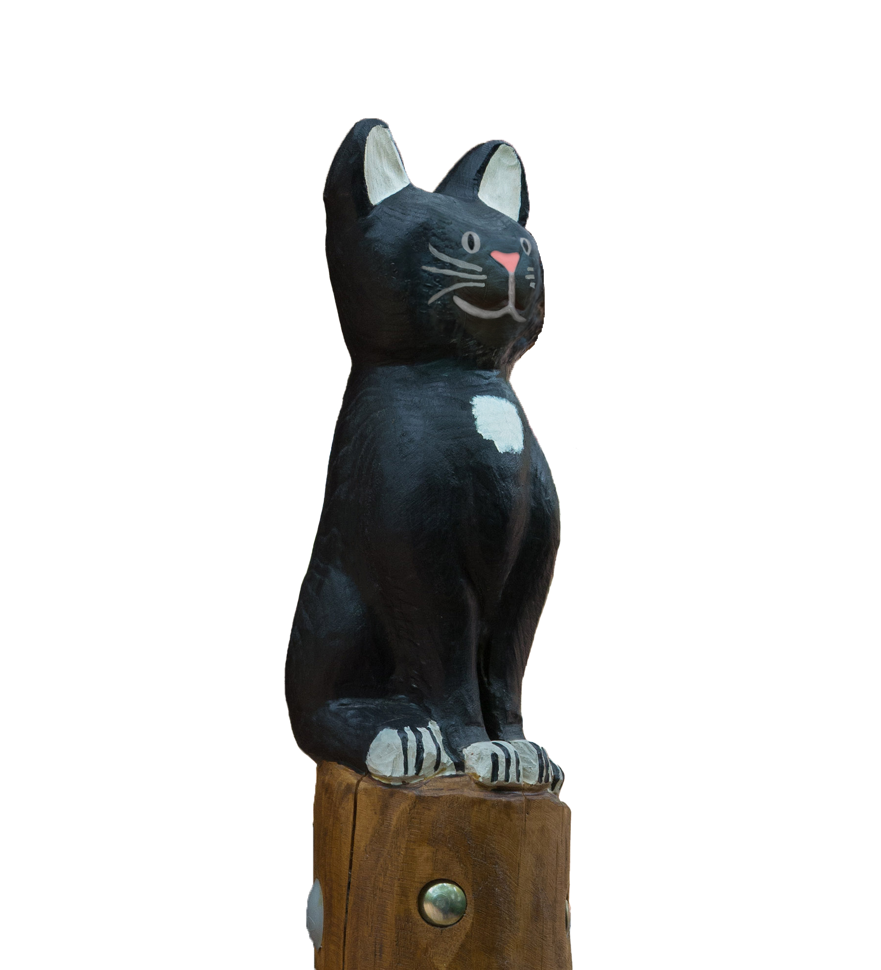Pfostenkopf/Schnitzfigur Katze -