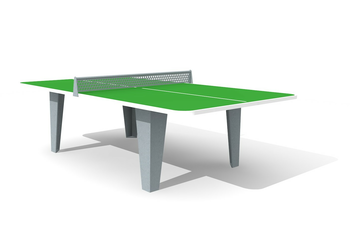 Tischtennis Beton gerundet, Betonunterbau grün