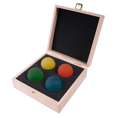 Sport-Thieme Handtrainer-Set „Physioball mit Holzbox“, Sport-Thieme