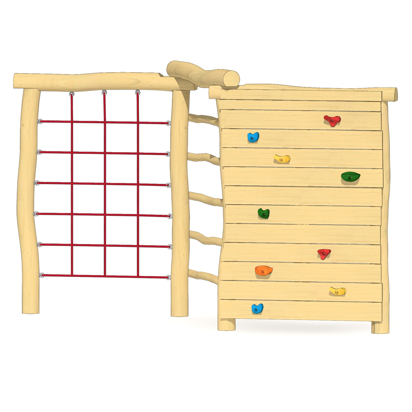 Zick-Zack-Kletterwand 3-teilig
