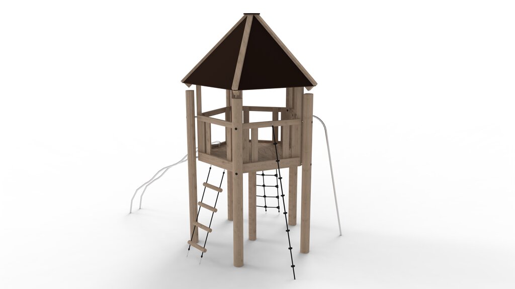 Kletterturm System 5 mit Boden und Dach Ansicht 2