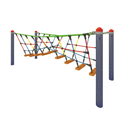 Huck Seilspielgeräte Abenteuerbrücke mit Holzsteg, Sport-Thieme