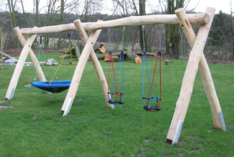 Schaukel-Nestkorb-Kombi 2-fach LH210cm, 2 Kleinkind-Schaukelsitze Ansicht 2