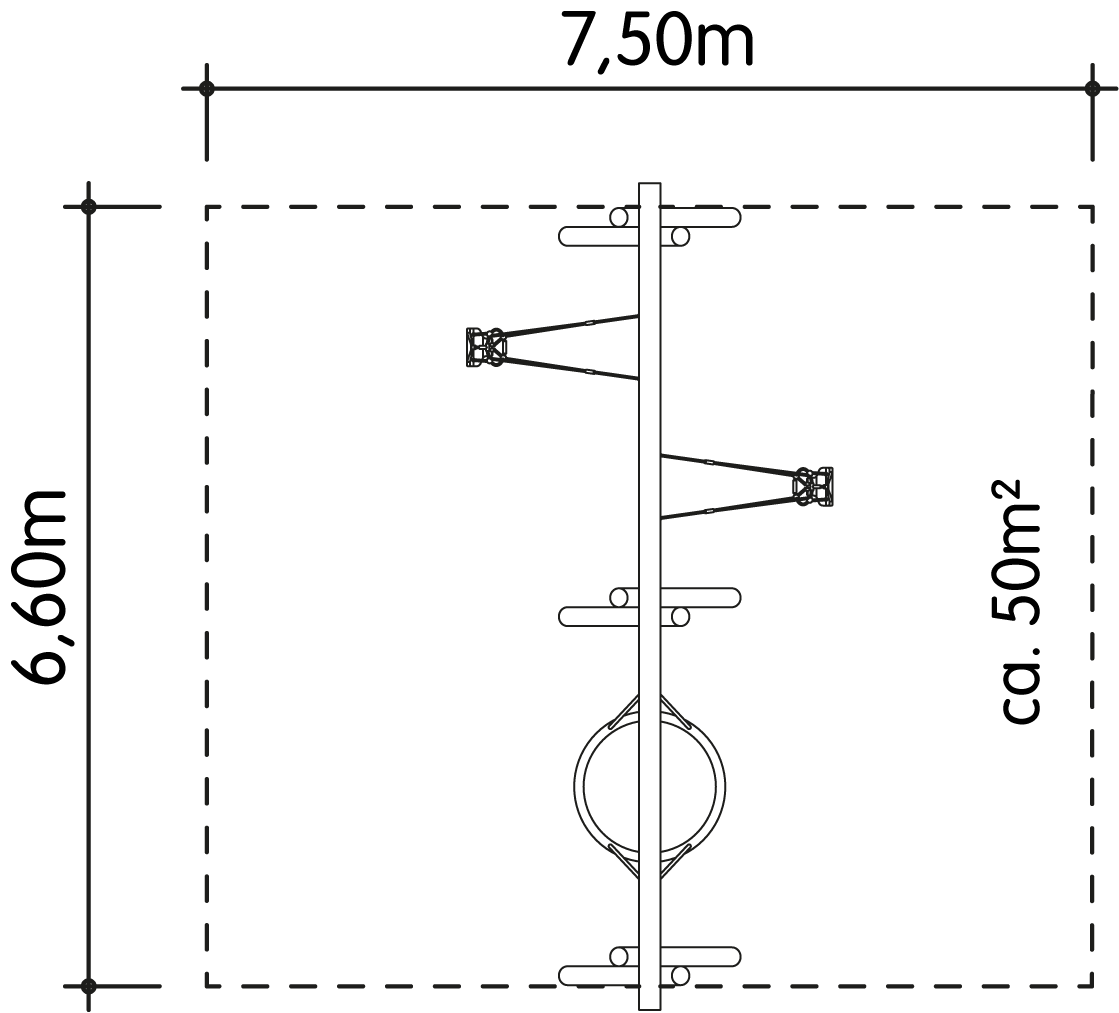 Schaukel-Nestkorb-Kombi 2-fach LH210cm, 2 Kleinkind-Schaukelsitze Ansicht 4
