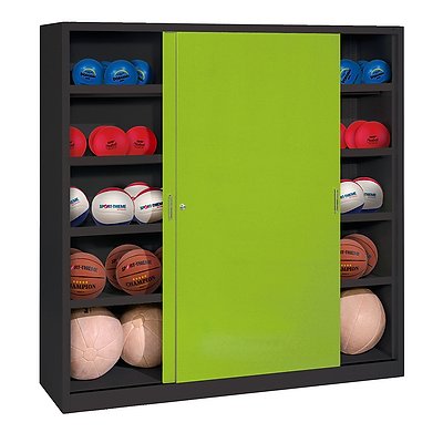 C+P Ballschrank mit Vollblech-Schiebetüren (Typ 4), HxBxT: 195x120x40 cm, Sport-Thieme
