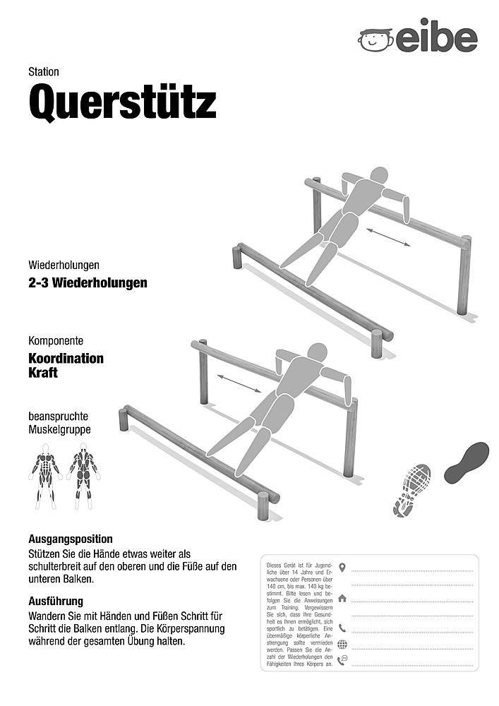 Trimm-dich-Pfad Trainingsschild Querstütz Ansicht 6