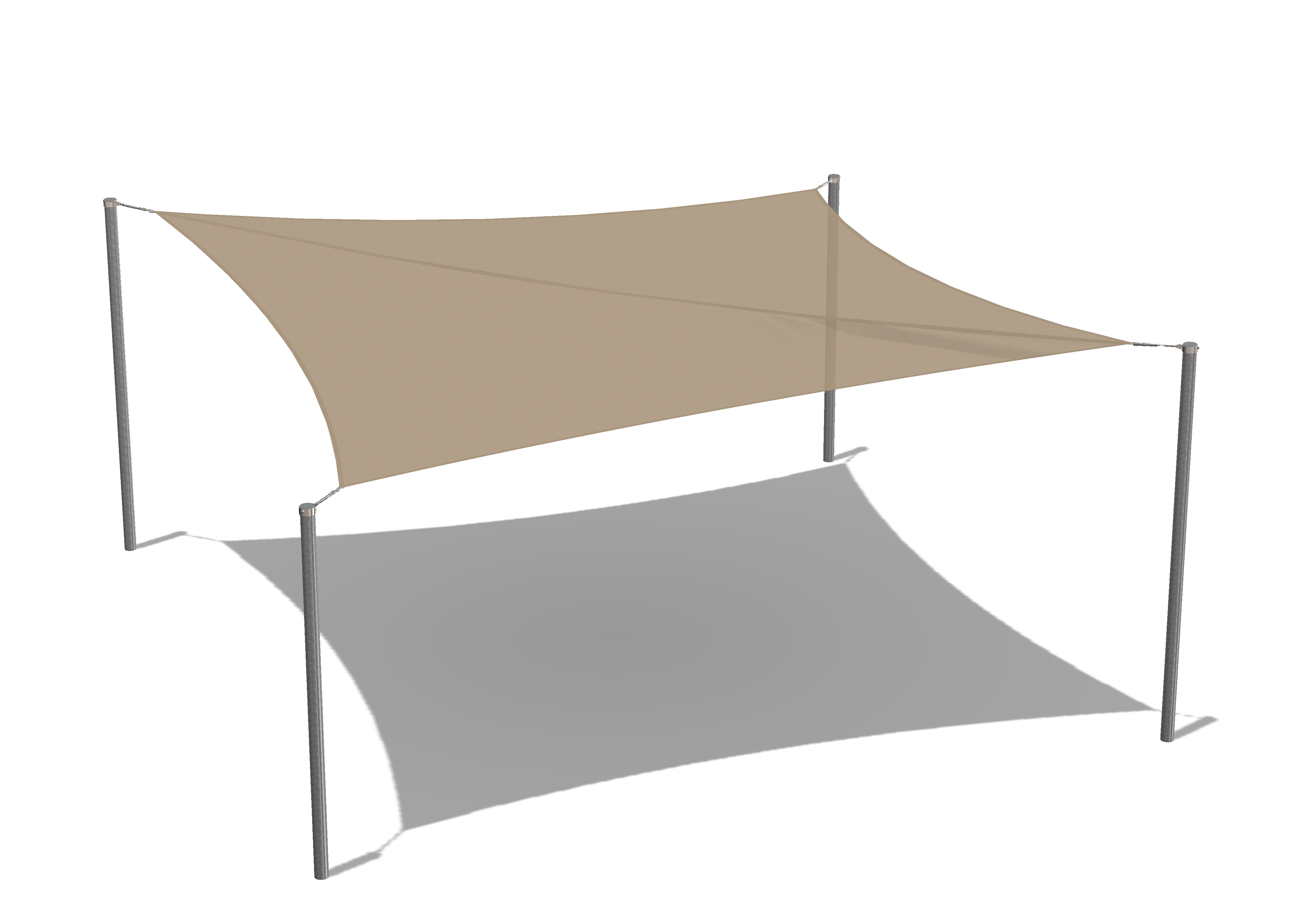 Feststehender/Temporärer Sonnenschutz, 6 x 6 m, Maier Spielplatzgeräte
