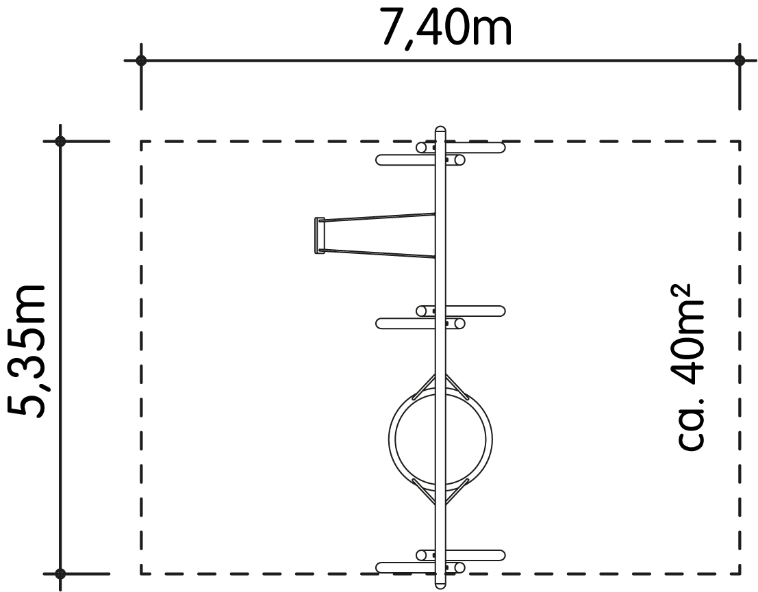 Schaukel-Nestkorb-Kombi 1-fach LH210cm Ansicht 4