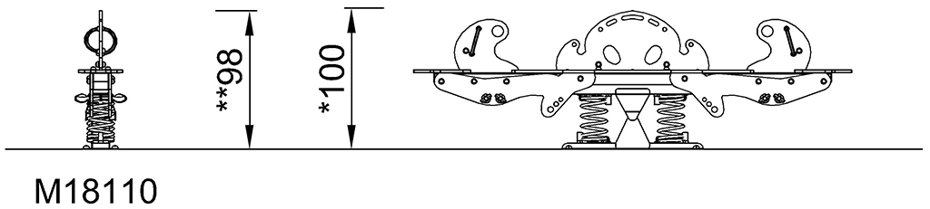 Vierer-Wippe Oktopus mit Plattform M181 Ansicht 4