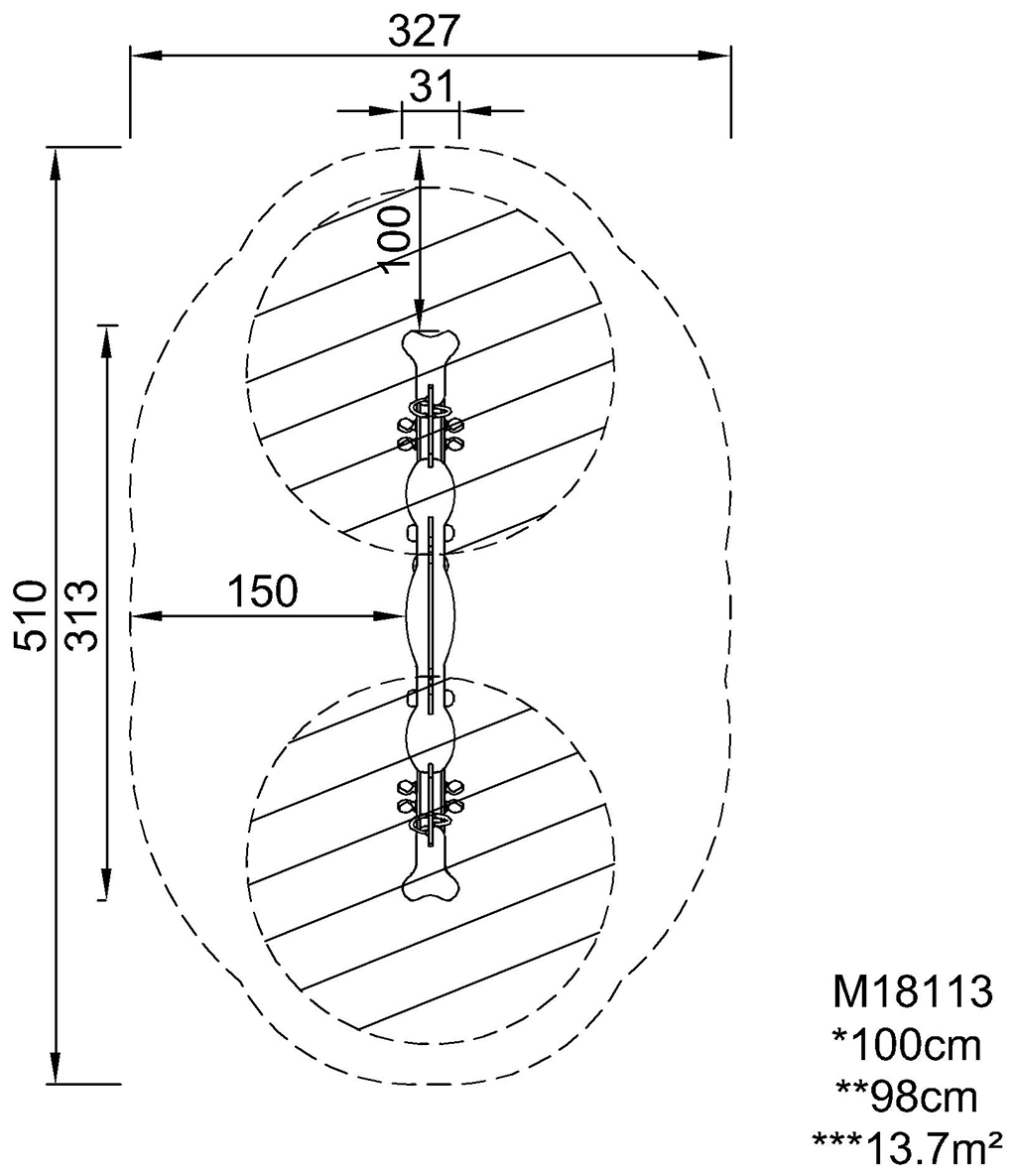 Vierer-Wippe Oktopus mit Plattform M181 Ansicht 5