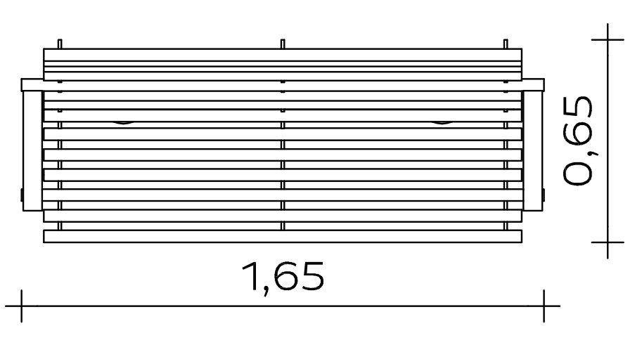Bank (Dreisitzer, Armlehne) Ansicht 3