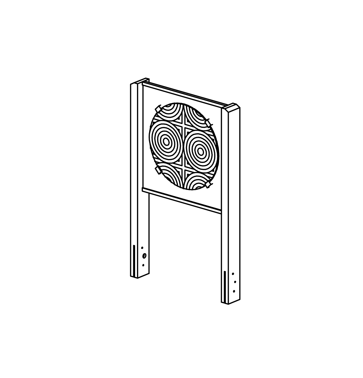 Moirétafel mit Standgestell aus Eichenkernholz, Richter Spielgeräte