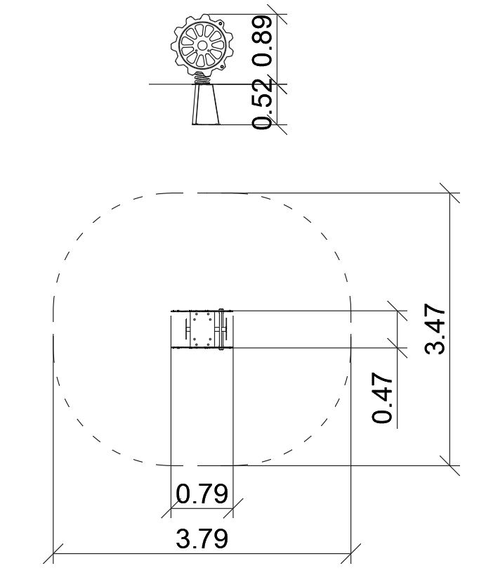 Wipptier Zahnrad Ansicht 3