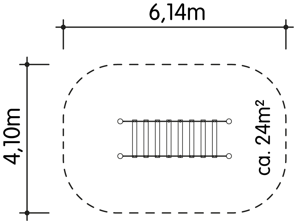 Seiltreppenbrücke 3m Ansicht 4