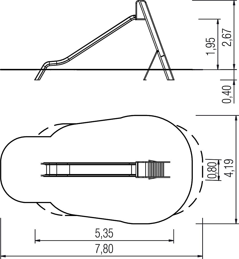 Rutsche mit Aufstieg PH 190 cm Ansicht 4