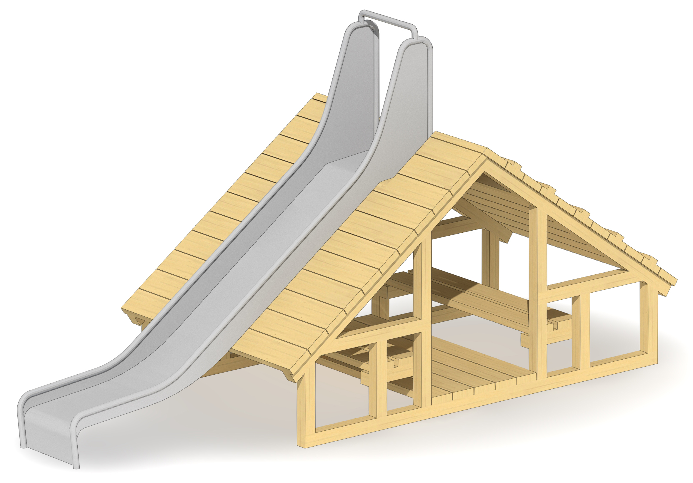 Kletterhaus mit Rutsche