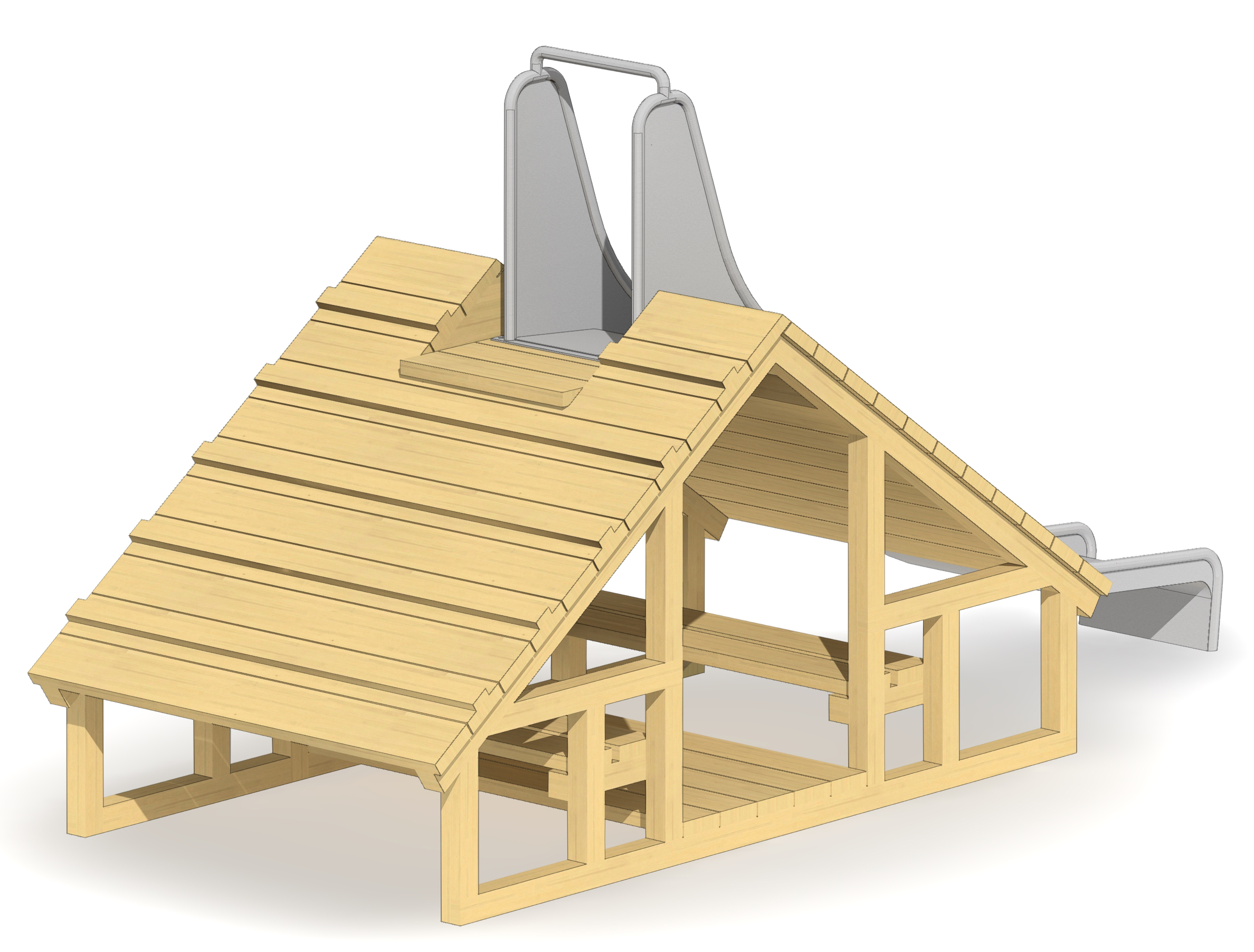 Kletterhaus mit Rutsche Ansicht 4