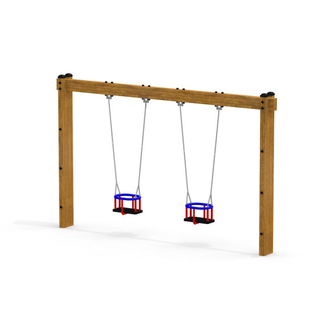 Holzbabyschaukel Ansicht 2