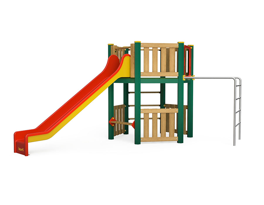 Spielturm-Kombination Holz/Aluminium, Bürli