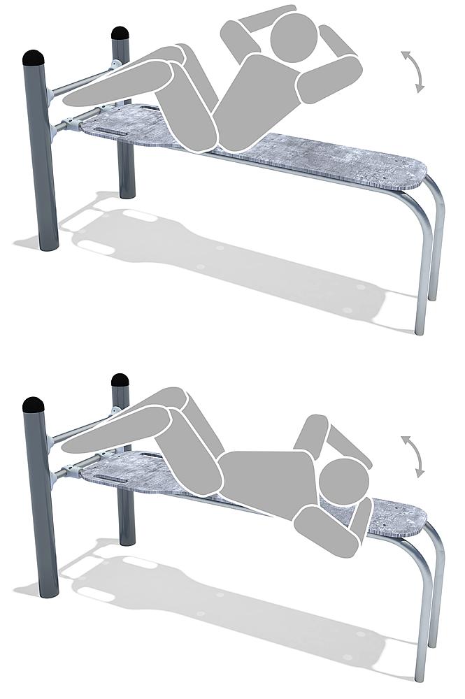 Calisthenics Sit-up Bank gerade Ansicht 6