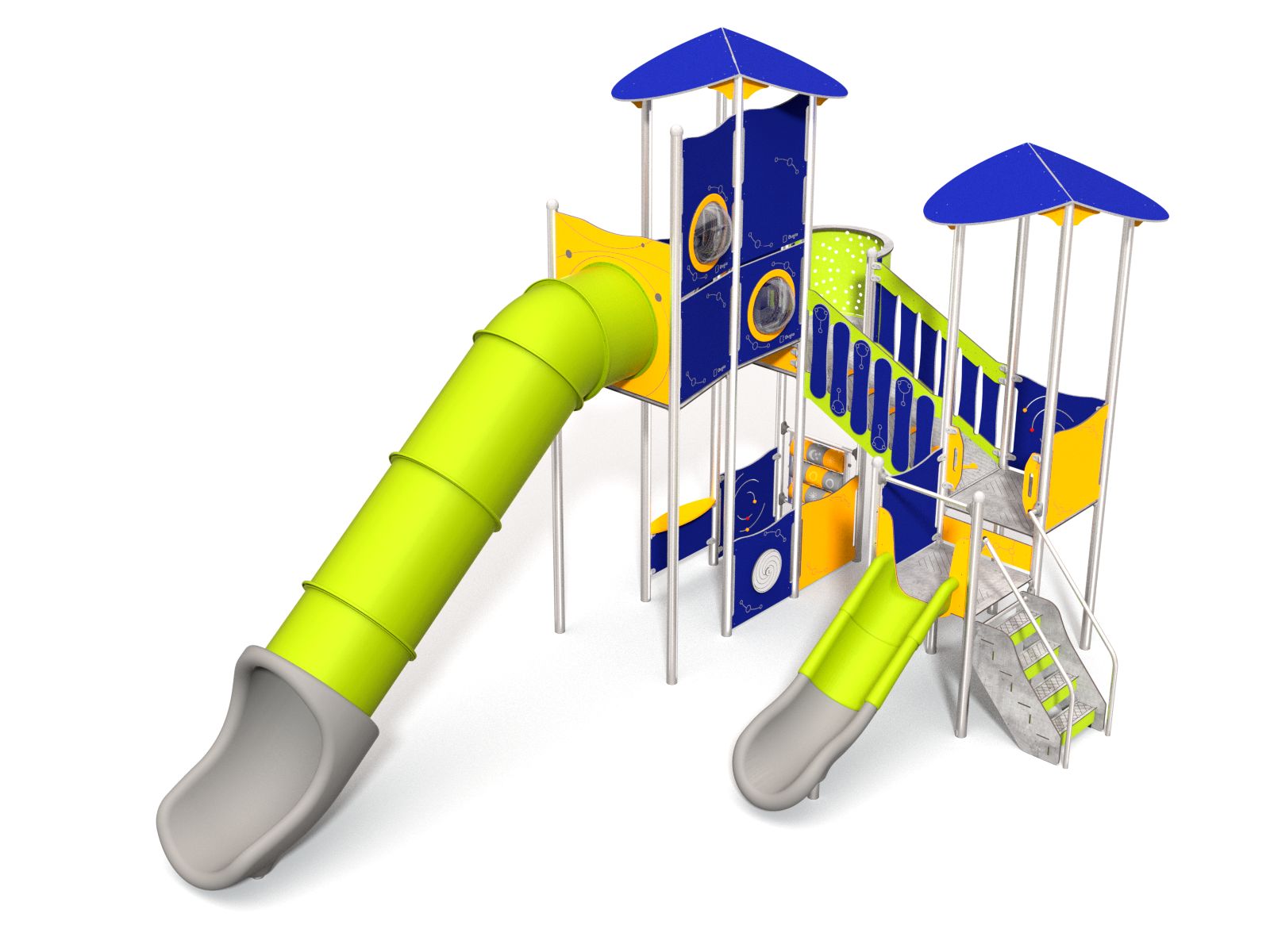 Türmerset mit Rutsche und Brücke für Spielplatz