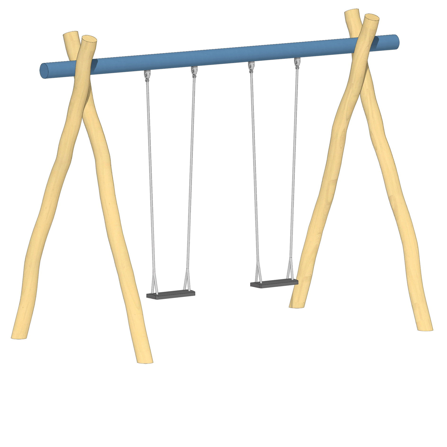 Schaukel 2-fach LH250cm, Querrohr Stahl verzinkt und pulverbeschichtet