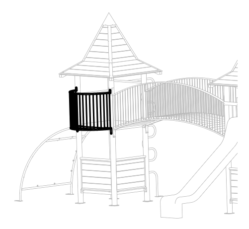 Balkon für Turm aus Edelkastanie Ansicht 3