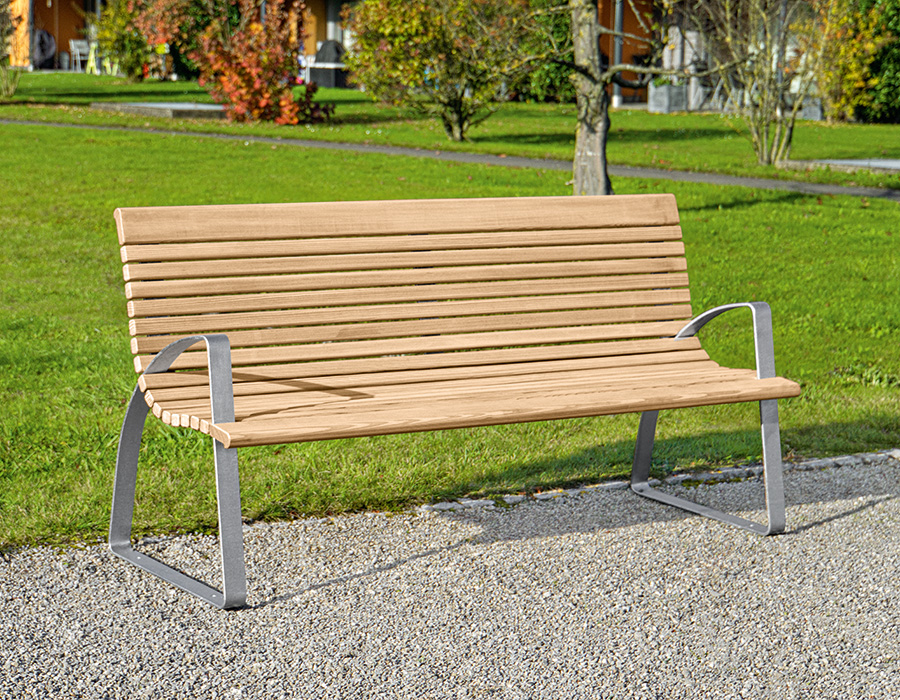 Parkbank Lärche roh Ansicht 3