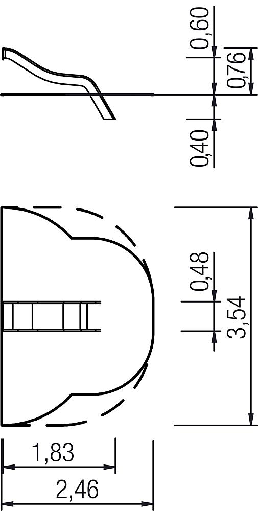 Anbaurutsche PH 60 cm, V2A Ansicht 4