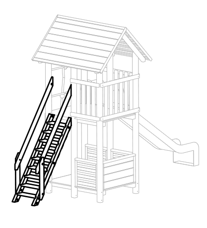 Treppe für Turm aus Edelkastanie Ansicht 3