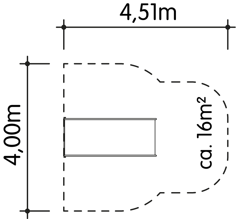 Wellen-Anbaurutsche 100xPH145cm Ansicht 4
