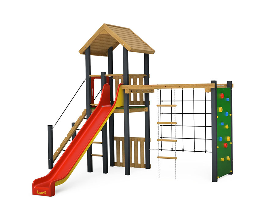 Spielturm-Kombination Eco/Aluminium, Bürli