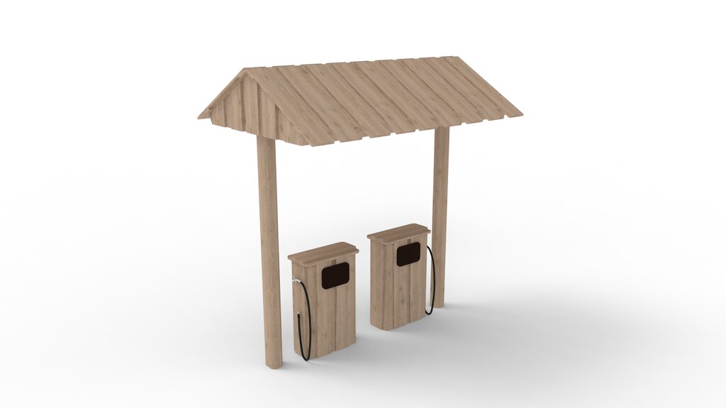 Tankstelle mit 2 Zapfsäulen, Norna