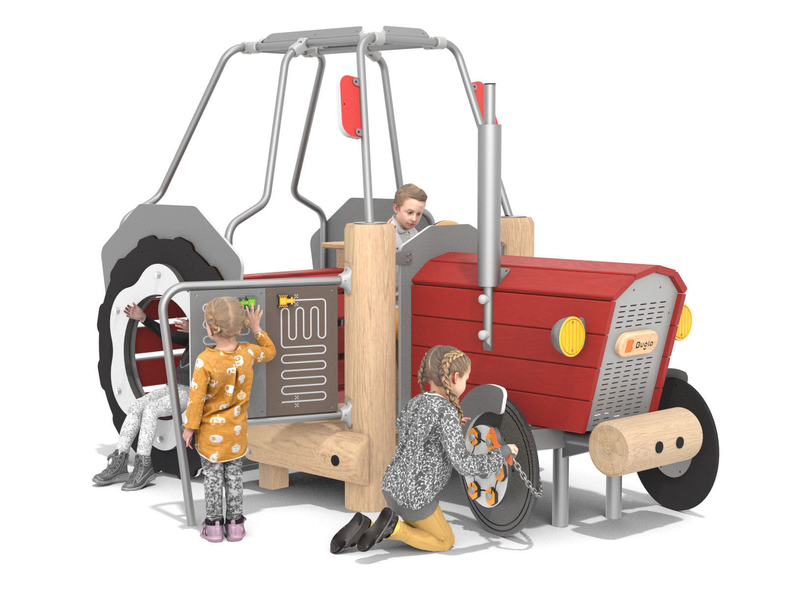 Grosser Robinien-Traktor für Spielplatz