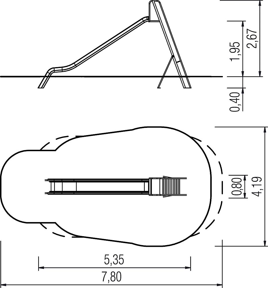 Rutsche mit Aufstieg PH 190 cm Ansicht 4