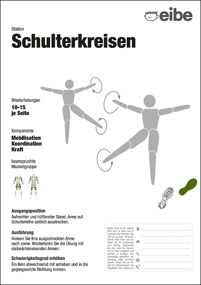 Trimm-dich-Pfad Trainingsschild Schulterkreisen Ansicht 5
