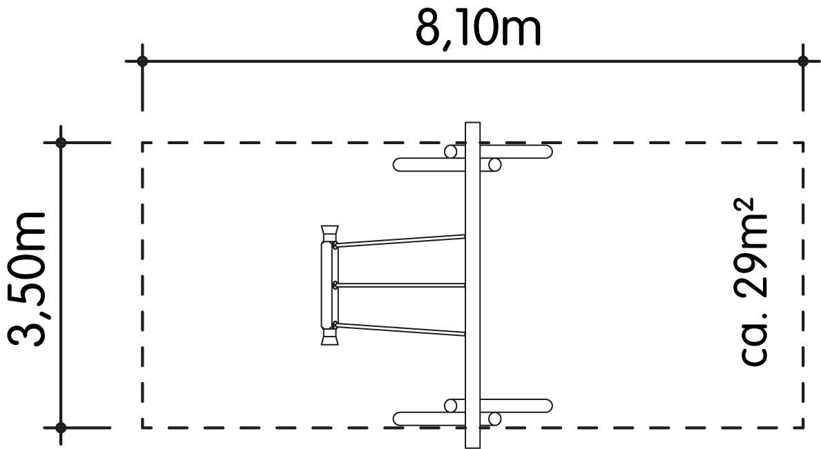 Duoschaukel LH250cm Ansicht 4