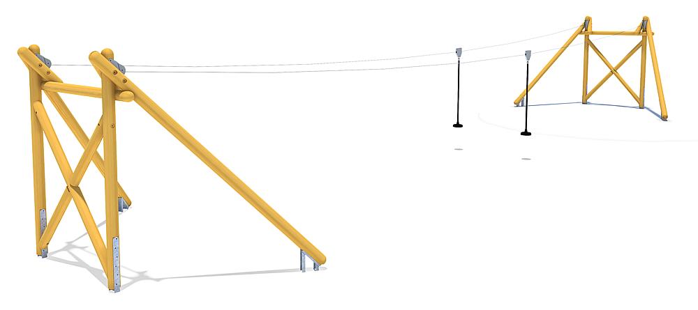 Seilbahn Montana Duo 20 m für Hügelverbau, eibe