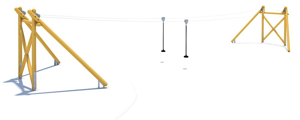 Seilbahn Montana Duo 20 m für Hügelverbau Ansicht 4