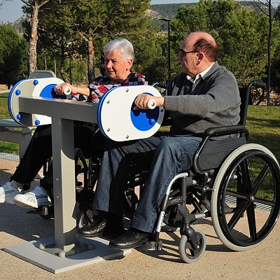 Agapito Outdoor-Fitnessgerät „Doppel-Handfahrrad Rolli“ Ansicht 3