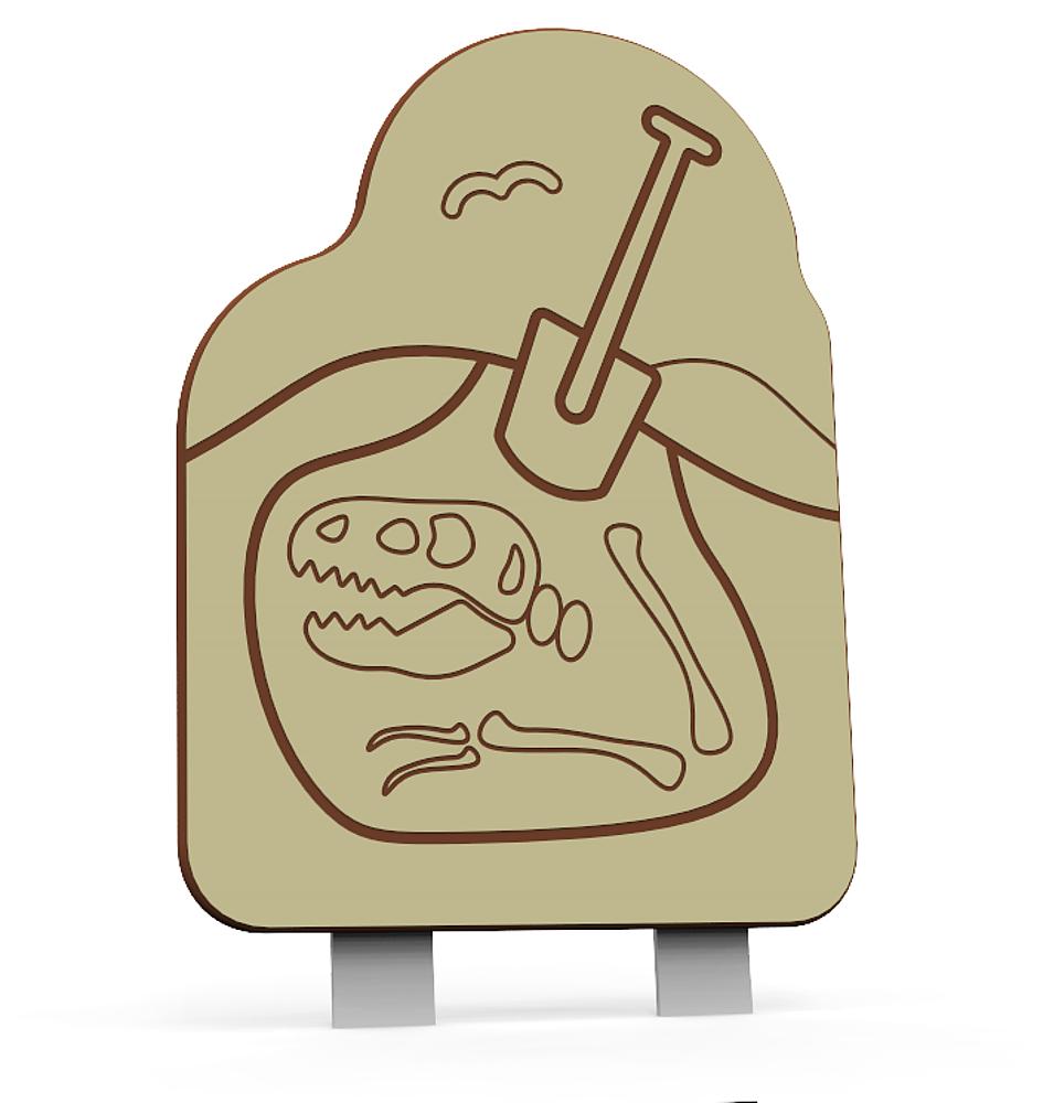 Schild Ausgrabungshinweis für Dino-Platte