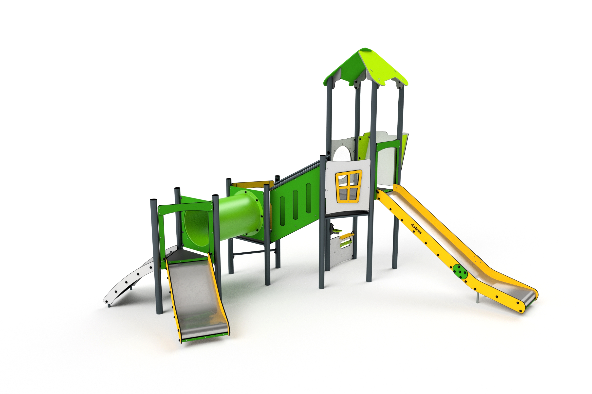 11080 Turm mit Rutsche, Tunnel, Kletterwand und Sprossenleiter Ansicht 2