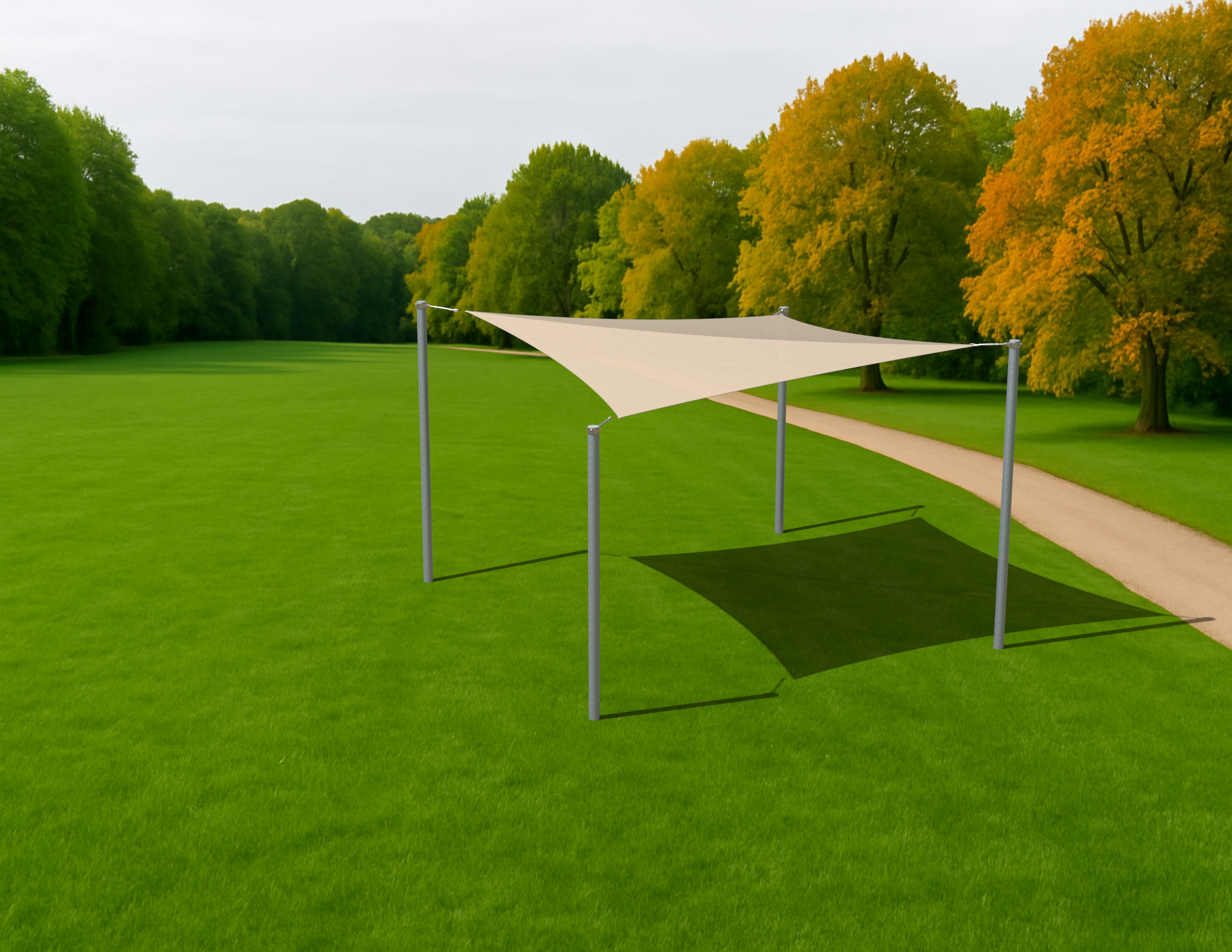 Feststehender/Temporärer Sonnenschutz, 4 x 4 m Ansicht 4