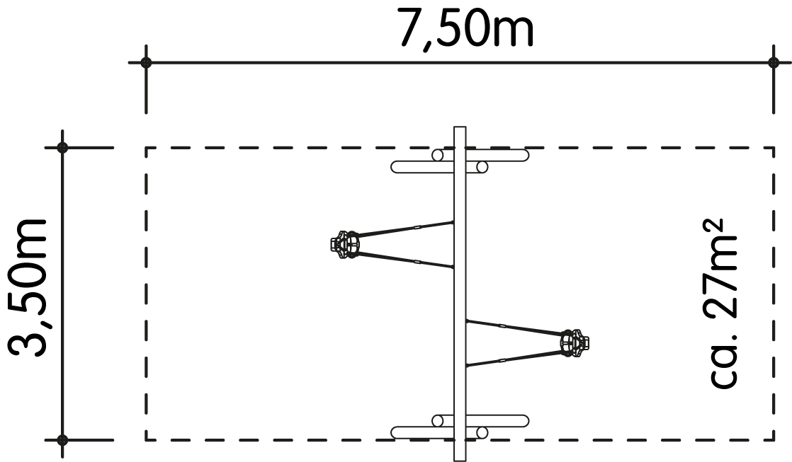 Schaukel 2-fach LH210cm, 2 Kleinkind-Schaukelsitze Ansicht 4