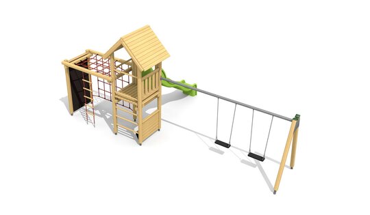 Kletterturm Kombi 2 mit 2er Schaukel