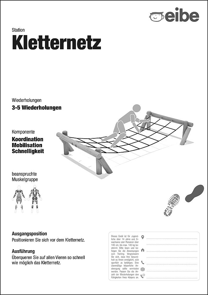 Trimm-dich-Pfad Trainingsschild Kletternetz Ansicht 6